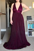 Loved everything about this dress. The fit, the cut, the material. The color looked a little more maroon online but in real life it is a briiiight pink/fuchsia color. - Daryl B.