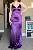 This dress was really beautiful and the material was great quality. I loved the neckline and cut of the back. Warning though, the shine of the material shows every nook and cranny and it just wasn't something I personally am comfortable wearing out. - Daryl B.