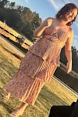 This dress is perfect for a wedding guest dress in spring! Fits perfectly and I love that the straps are adjustable to fit your bust. I got so many compliments on this dress and it was so comfy to wear at the outdoor wedding I went to. 10/10 would recommend this dress to anyone! - Katie P.