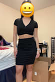 This fit really well but I have an athletic build & a small torso so this accentuated my non-curves. The skirt was also plain. - Nicole S.