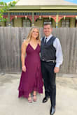 Loved this dress! It was very comfortable and fit nicely. On the website it looked more maroon to me but it was actually more violet. Still gorgeous! - Shelby P.