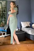 Pics don't do it justice as I was trying on fast but it fits great! I could have gone with a small because it's stretchy but this worked and I love it for summer with white sneakers. Super bloated here but looks better when not! - Liz B.