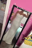 I absolutely LOVE this dress! I am getting married May 6th of this year. I am praying that I can get one size up before then! The dress fits perfect everywhere except the boobs. It is really tight across my chest and I'm worried it will not work. I am going to try a few tricks to see if I can make it work but if they get more in, I def want to try the next size up!! Keeping my finger crossed! Please please! - Elizabeth P.
