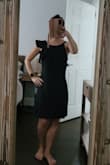 Too large and had to return.  Would recommend going down a size.  Cute dress and would still recommend! - Jeanine M.