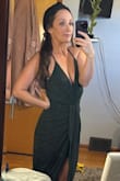 I love this dress so much, I'm obsessed with the fabric and the color. My only complaint was how low cut it was. I would definitely order a smaller size next time. - Karlie L.