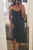 I'm obsessed with this dark green color, it's very beautiful and appears darker in real life than the photos show. I'm usually an L in lulu's dresses and this one fits great but is a bit tighter than other ones I've gotten from here. All in all it is super flattering on me and I can't wait to wear it! - Jade A.