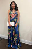 The dress is absolutely beautiful. Colors and texture. A little large but my mistake, I didn't checked the high. But I have no regrets. It was worth it. - Nadia L.