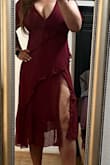 I ordered an xl because I have a large bust but it fit great in all the right places. Had many compliments all night. Easy to dress up with heels or dress down with flats - Lisa B.