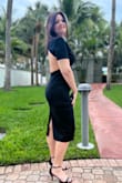 I loved how this dress looked on me. It does run small so I went up a size. Had to wear a backless adhesive bra with it. Everyone loved the dress! - Ang H.