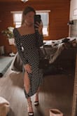 Literally the cutest dress! I wore this to a political event and got many compliments. 
The only "complaint" I have with this dress is that I could not lift my arms up all the way due to being a bit too tight around the arm/chest area but other than that, I highly recommend! 
Also got those heels from Lulus and recommend! - Charlee W.