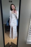 This dress is really elegant and fits just like how the other reviews described! I wore it for my wedding rehearsal and my almost-husband loved it! - Mary B.