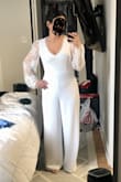 LOVED how comfortable this outfit was! Perfect for a civil wedding and highly considering it for the wedding after party! 

I definitely had to get it hemmed to height. I also had them take it up on the shoulders a bit so the bust fit just right! 

I highly recommend this outfit - so comfortable, classy, and elegant! - Maria P.