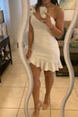 It's a very nice simple dress, material is a little stretchy, the zipper gets stuck when putting up ( thankfully didn't break) overall loved the dress. - Sasha G.