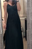 Love the material and the length. The dress is simple but the slit adds so much to it. The color is exactly what I was looking for and I'm obsessed! (Pics don't do the color justice) - Stephanie G.