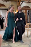 This dress was just the perfect combo of classy, elegant, and a little sexy! It fit perfectly everywhere except the length. I had it hemmed and it was great. I wore it to my son's wedding and received so many compliments! I felt beautiful and comfortable all day/night. - Sharie D.