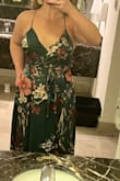Had to shorten it because I was not wearing heels to the wedding. I also sewed some bra pads into the dress but just did it by hand myself because I didn't have time to have it done properly. You definitely can't wear a bra with it. I also had a hard time keeping the sash tight enough on my waist. That said, I got lots of compliments; even from strangers who were just at the resort, not wedding guests. The material is heavy enough that it keeps its shape and the colors are stunning. They are more vibrant in the sun than in the photos. For the price, you would expect to have to make some adjustments! But it definitely doesn't look or feel cheap! I would normally get a large in Lulus but after reading the reviews, I went with a medium, which was the right choice. - Annie K.