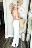 I absolutely love these wide-leg pants! I sized up to a large because I'm a curvy mama. I'm glad I did. These fit me like a glove. I ordered them in black too! - Kelly S.