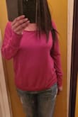 The material is thinner than I thought but it is comfortable. I got it during a sale and am not sure I would pay full price for it but it is a good spring to summary sweatshirt substitute. I like the long sleeves and it can be worn on or off the shoulder. - Lorie J.