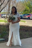 We had our wedding on our front yard and this dress was the second option I choose after receiving the first one with see trough material didn't want to risk it great dress and everyone love it& the fabric is stretching but make sure you measure yourself to see if it fits I order the X1 the length is long even with heels it was long& loved it - Jessica