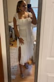I purchased a white dress that was double the price of this one and wasn't a huge fan. I am so thankful I decided to try this one! It is SO flattering. Holds up the chest (don't need a bra), slimming & even though it's long, it is so flattering and sucked me in! I absolutely love this dress! - Sierra M.