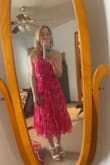 I bought this dress for a wedding and can't wait to wear it! It's so beautiful and flattering. I'm very petite so I did end up having it altered: hemmed and took in the arm holes. But now it fits beautifully. - Kayla F.