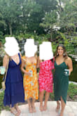Bought this dress is both green and muave. Love both of them! Super figure flattering and love that no bra is needed if you prefer not to wear one like me. Perfect to dress up or down for different weddings. - Casey C.