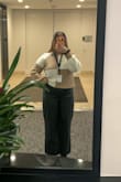 I looooove these pants!! They are so chic and perfect for any occasion. Can be dressed up or down depending on styling! They're a suede-type material on the inside so they're super soft and not sticky, and the pleather outside doesn't stick when walking either& just glides. These are my new favorite pants! - Marissa E.