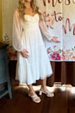 This dress runs a little big. I normally wear a small, but the extra small fit perfect. I wore it for my bridal shower and I felt so pretty and fairytale like. - Julie H.