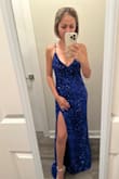 I love it!! It's so glamorous. I can't wait to wear at dinner time for our cruise. It's a little bit heavy but fits perfectly and the sequence does not scratch at all. - Juvelyn W.