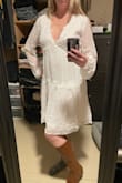 This was a little frumpy on me in person and not quite the vibe I was going for. The Swiss dot pattern made it feel a bit juvenile I think, and it felt just a tiny bit big. I maybe could have gotten away with sizing down but I don't think it would have made a difference in the overall look of the dress. - Erin W.