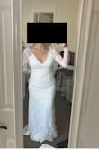 I usually wear mediums with a dress size of 6, but the small for this fit me well - which is why i checked the "little large" box. Not over the top, simple, but also elegant enough for a small church wedding. - Julie A.