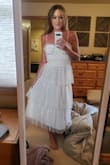 I ordered this to wear at the Kentucky Derby this coming May.
I originally ordered a small but I have a wide ribcage so needed a medium to be able to zip it up & be comfortable. It's so feminine & I love it!! - Jayme J.