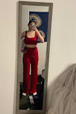Sometimes jumpsuits don't fit well or look flattering but this 2 piece set is amazing. I have long legs and it fits perfectly length-wise and is so comfortable! Highly recommend it for any looking for the jumpsuit vibe - Valentina P.