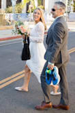 I loved these sparkly satin slippers. I bought them for my wedding. They were perfect because we did a ton of walking around for pictures. They also go great with a pair of jeans to sparkle up a casual outfit. - Sophia D.