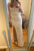 This dress is gorgeous and sooooo sparkly! I found the perfect reception dress! - Ellyn T.