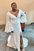 I ordered this dress for my civil wedding ceremony. The dress was absolutely beautiful & well made. I'm 5'2, 180 lbs, and carry most of my weight in my stomach & arms. I ordered an XL based on the sizing tool. It was slightly tight in the arm/bust area but it worked. I was still able to move my arms freely & I was comfortable. It's important to note that the material does not stretch. I didn't like that the lining was free-flowing because it was difficult to keep in place so it didn't show. As other reviewers stated, it's probably a good idea to have the lining altered to be attached to the dress. Overall, I am very happy with this purchase. - Antonia O.