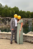 I absolutely loved this dress and wore it for a wedding in Nashville! The color is beautiful and the fit was flawless. The slot was also perfect and not too much. The only reason I did not give it 5 stars was because I felt somewhat self-conscious with my chest especially having a bigger bust. - Hannah T.