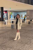 I actually sized down, usually a 7.5 on sneakers but heels are different. Sized down by half. Boots were a little loose but comfy. Love it! - Carmela N.