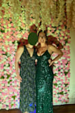If you are on the fence about buying this dress then let me reassure you, this dress is everything. The fit was amazing, really accenting my waist with the ability to tighten the back lacing. I have a larger chest for my frame so there was a little more cleavage than I am used to but it was a show stopper for sure. The color is gorgeous, the sequins are tasteful, and the quality is amazing. The stitching on the sequins has a tendency to pull and is very delicate so it got a little beat up walking around but that's okay. - Morgen L.