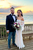 My husband and I had a small destination wedding with our immediate family out along the Oregon Coast last month in March. When I came across this dress online on social media, I knew that it was the ONE for me because of how beautiful and elegant it looked. I said YES to this dress! I was super hesitant when ordering this dress at first, since it was my first big online purchase but saw that this dress had a lot of positive and good reviews and had to get it. Originally, I ordered a small but exchanged it with an x-small due to the small being a little big on my shoulder and waist area. The x-small fit perfectly even though it was a little tight but I LOVE IT so much and am so happy that I ordered it!! The one thing I could say that I didn't like about this dress is the zipper. The zipper kept getting caught on the fabric when trying to close it but we made it work. I got a lot of compliments about this dress. Thank you Lulus for my BEAUTIFUL wedding dress!!! - Heather A.
