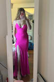 I got a couple dress for prom and this was 100% the winner. I have gotten so many compliments from just photos and the color is perfect. Nice material and the back is cute. It's a little long though. - Eva M.