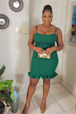 Lovely emerald green dress. Material is stretchy and hugs curves in the right way. - Roxanne C.