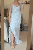 love this dress! I was hesitant to buy it based off the colors in the photos (the blue looked too faint for me), but I saw another review where the blue looked more blue and I can confirm it is definitely more blue! Can't wait to wear it at weddings! - Carrie L.