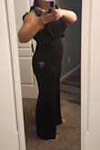 I included my measurements because I couldn't find a review for someone who is my size. 

I bought the XL and it fits beautifully. I carry most of my weight in my stomach and it's a little tight there. Overall the fabric/quality is amazing and I feel great in it. I have a wedding coming up and couldn't find anything that looks good on me. Well, this is it! - Corrina D.