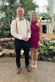 I always wear a small, but based on the measurements for bust size I went by the medium.  The bust fit perfect and no gaps.  The dress is stretchy so it will fit a smaller size or it stretch for slightly larger size.  Loved the way I felt in this dress as I wore it for a wedding. - Staci G.
