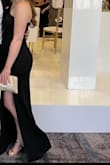 I wore this dress as a guest to a black-tie optional wedding and it was perfect! The quality of the material is really nice and it fit me really well. I could also dance easily in this dress and it was very comfortable to sit in. - Mira L.
