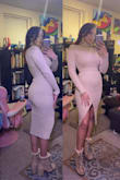 The only complaint I have is the waist band bulks up my waist and even a tiny pooch is exemplified by the cut of the skirt hem and waist band combination. Truly the most low key sexy fit and utterly the MOST warm sweater dress I have ever owned though! I walked a short block on the coldest day of the year at -3 in this dress and I was so warm! Not sweating which speaks to the quality of the material which is thick without being to bulky..any bulk can be remedied by a good angle or some spank (which I refused to wear! But still felt really good!). - Katrice A.