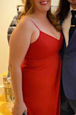 I got so many compliments when wearing this at a wedding. It was a bit tight on my bust, but it was nice that I didn't have to wear a bra and the straps were adjustable. The color and fabric was beautiful! - Elizabeth R.