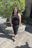 Wore this dress for a wedding, and loved it! It has the bodycon feel, with the stretch to not feel self-conscious in. The dress is stunning and I highly recommend! - Kalea J.