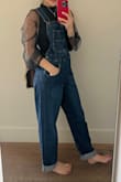 Nice quality comfy overall. Matched with Lulus top (Black Mesh Balloon Sleeve) - Daeun L.